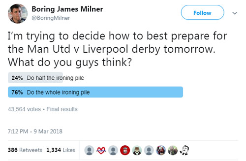 The real life James Milner’s first tweet was absolutely PERFECT
