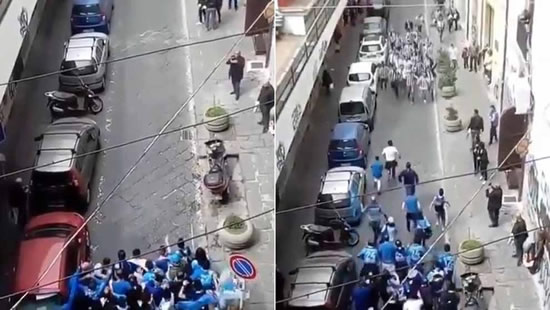 This is what happens when Napoli and Juventus fans meet in the same street