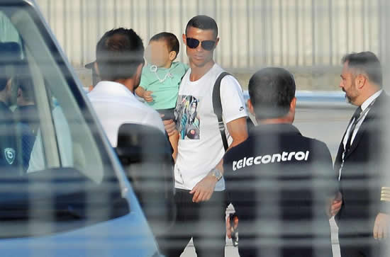 Cristiano Ronaldo touches down in Turin ahead of first training session with new Juventus team-mates