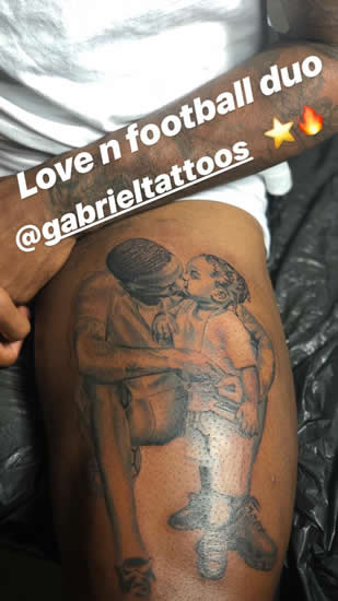 Raheem Sterling shows off touching new tattoo of him sharing kiss with young son Thiago