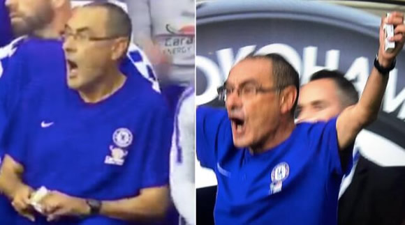 Maurizio Sarri Spotted Holding Pack Of Cigarettes Throughout Arsenal Game