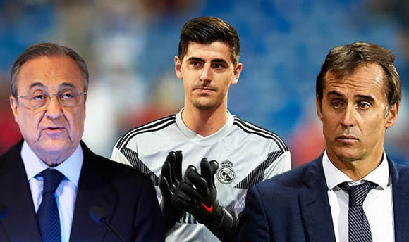 Real Madrid news: Lopetegui and Perez appear SPLIT on Thibaut Courtois