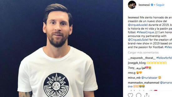 Cirque du Soleil will make a show inspired by Lionel Messi's life