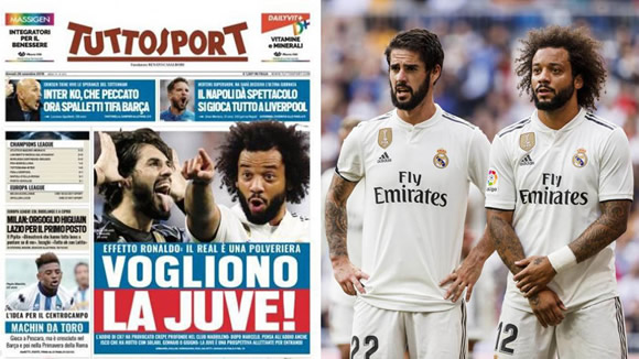 Juventus to come again with hopes of signing Marcelo and Isco