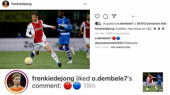 De Jong heats up Barcelona rumours with social media comment