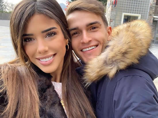 LONDON CALLING? Denis Suarez and girlfriend Nadia Aviles could be heading to London with Chelsea and Arsenal in hot pursuit