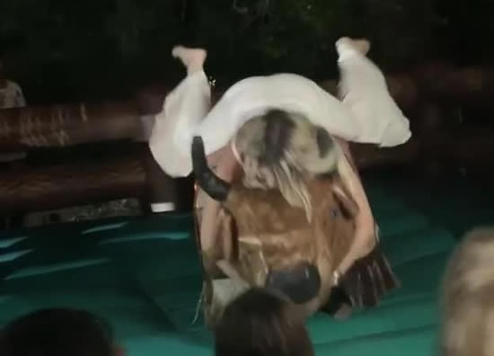 Mauro Icardi's wife Wanda displays bizarre mechanical bull riding technique in Instagram video