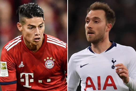 Real Madrid want Eriksen transfer this summer and will offer James to Spurs as part of deal