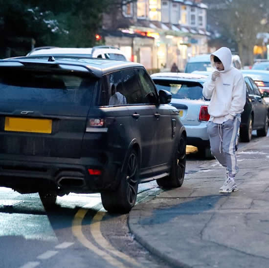 Luke Shaw risks picking up a parking ticket by leaving £120,000 Range Rover on double yellows