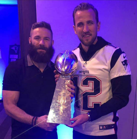 Twitter trolls have field day as Spurs striker Harry Kane poses with Tom Brady and Super Bowl trophy