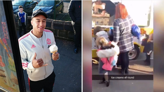 Jesse Lingard Treats Kids To Free Ice Cream After Visiting Local School
