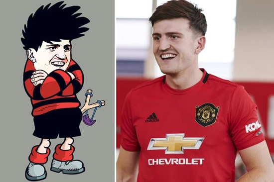 Man Utd team-mates call Harry Maguire 'Dennis The Menace' as stars spot £85m defender is doppelganger for comic book character