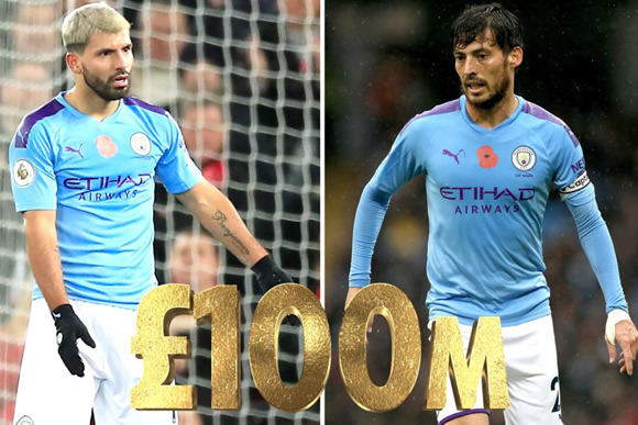 Man City 'set for £100m January transfer spree' to replace Aguero and David Silva as they look to keep up with Liverpool