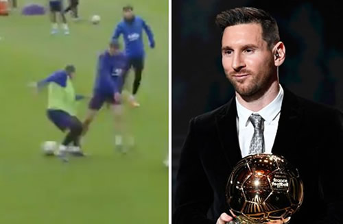 Lionel Messi destroys Barcelona team-mates in training day after Ballon d'Or win