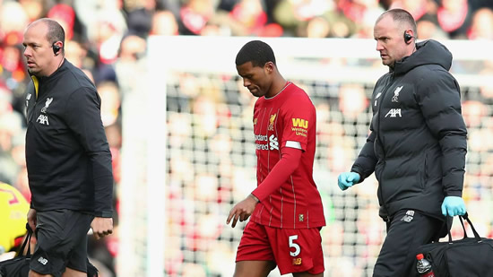 Injuries now the only threat to Liverpool's title charge as Wijnaldum limps off in Watford win