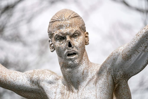 Zlatan Ibrahimovic statue vandalised for second time as star looks for new club