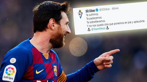 Eibar's unprecedented post-match praise for Messi