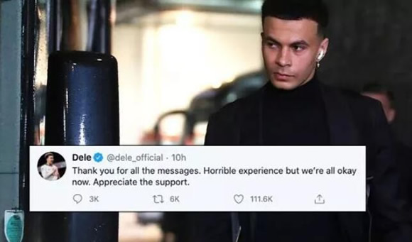 Dele Alli speaks out for first time since knife-point robbery - 'horrible experience'