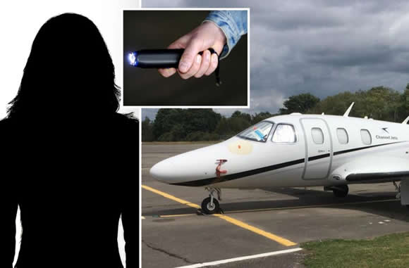 Girlfriend of England and Premier League ace caught smuggling stun gun and cosh on private jet for 'protection'