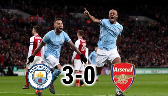 Manchester City 3 - 0 Arsenal: David Luiz has night to forget as Manchester City ease past 10-man Arsenal