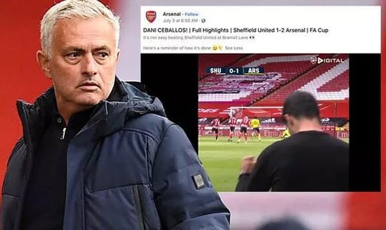 Jose Mourinho hits back at Arsenal over Facebook post - 'We will be waiting for them'