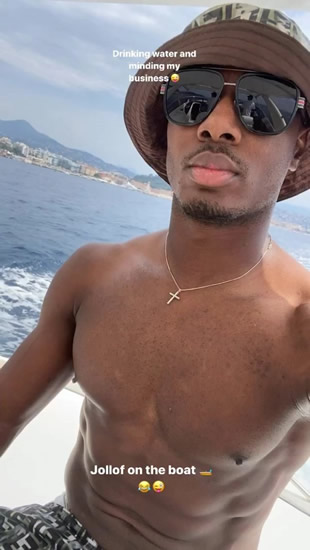 SEA ME ROLLIN' Ighalo sings and plays music on a boat as Man Utd striker enjoys his holiday after helping secure Champions League spot