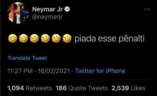 Neymar calls the penalty given to Barcelona 'a joke'