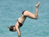 Splash! ... Charlotte Jackson shows off her diving skills