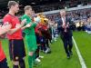 Farewell: Ferguson was given a guard of honour by both teams prior to the match