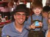 Philipp Lahm attends with his wife Claudia and his son Julian