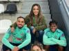 Hellen poses with brother Alex and his Man United and Brazil team-mate Fred