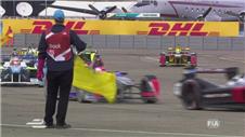 Formula E car breaks down seconds after taking race win