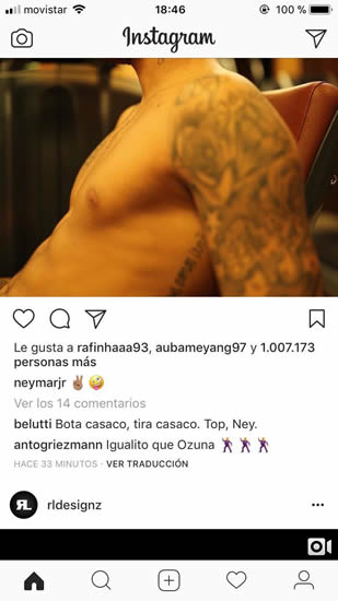 Neymar gets dreadlocks... and Griezmann reacts
