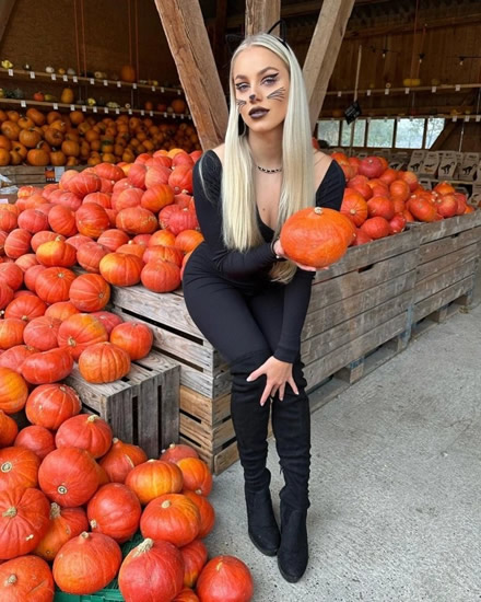 World's most beautiful footballer Ana Maria Markovic stuns in sexy cat costume as she dresses up for Halloween