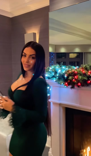 Georgina Rodriguez stuns in figure-hugging dress as she shows off her and Cristiano Ronaldo's Christmas decorations