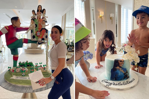 Georgina Rodriguez finds amazing Cristiano Ronaldo cake in hotel after arriving in Qatar to cheer him on in World Cup