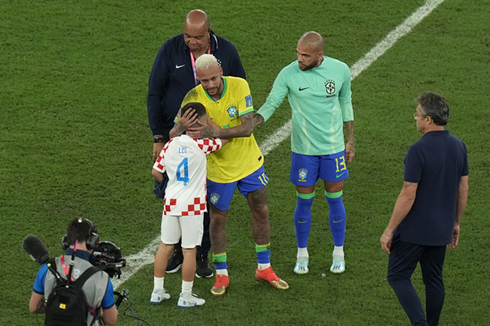 NEY MORE TEARS Watch touching moment Ivan Perisic’s son runs over to console Neymar after Brazil’s World Cup penalty defeat to Croatia
