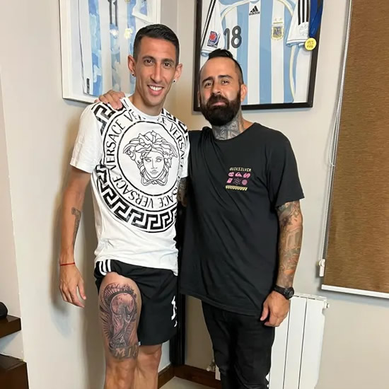 PERMANENT REMINDER Angel Di Maria gets HUGE World Cup tattoo on his thigh after netting in another final in thrilling win over France