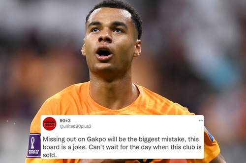 ‘This board is a joke’ – Man Utd fans FUME as Liverpool pull off shock hijacking of Cody Gakpo transfer
