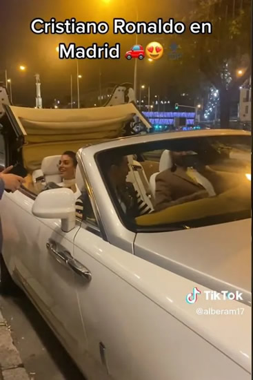 ROLL IN THE BACK Cristiano Ronaldo shows off £250k Rolls-Royce for Madrid date night with Georgina Rodriguez.. and makes her sit in back