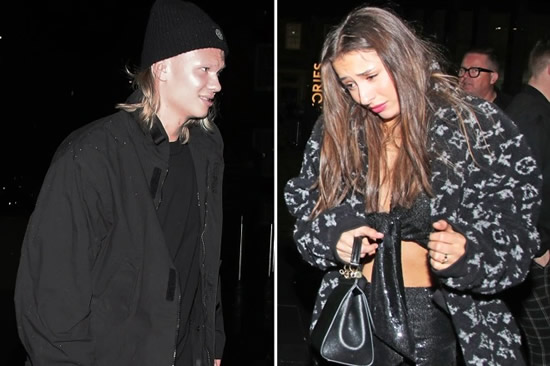 Erling Haaland enjoys New Years Eve at The Ivy with girlfriend Isabel Haugseng Johansen with pair using side entrance
