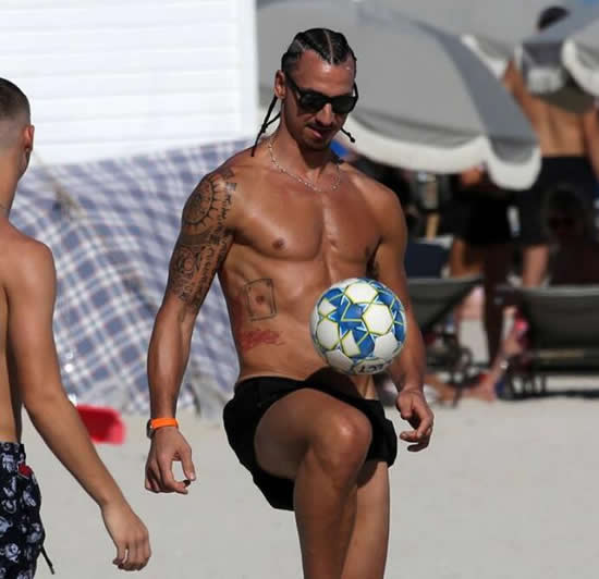 Zlatan Ibrahimovic's new braids and flawless beach body at 41 leaves fans in awe