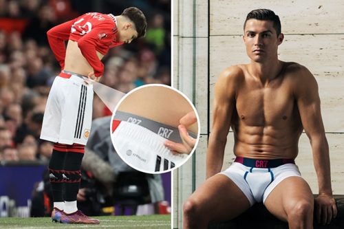 Man Utd starlet Alejandro Garnacho spotted wearing Cristiano Ronaldo’s CR7 underwear during FA Cup win over Everton
