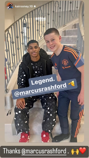 KAI IDOL Wayne Rooney’s son Kai beams as he meets ‘legend’ Marcus Rashford in adorable snap as dad Wayne thanks ex-Man Utd pal