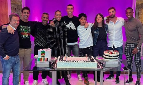 Cristiano Ronaldo celebrates turning 38 with THREE birthday cakes as he and Georgina Rodriguez pose in heartwarming snap