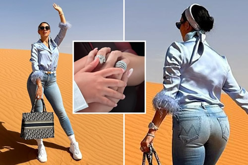 Cristiano Ronaldo’s girlfriend Georgina shows off huge diamond sparkler on ring finger and luxury watch and bracelet
