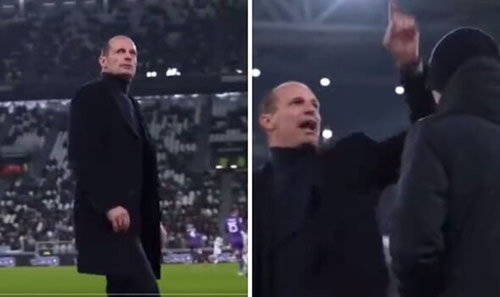 Massimiliano Allegri confronts fan abusing Juventus players - 'Shut up and come down here'