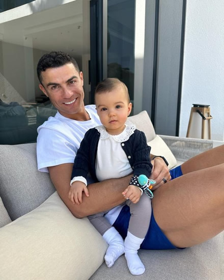 'I love you guys' – Georgina Rodriguez shares sweet snap of beaming Cristiano Ronaldo and daughter Bella Esmeralda