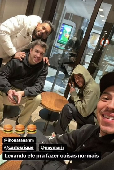 Neymar spotted in McDonalds after £9K poker tournament despite warning from Kylian Mbappe