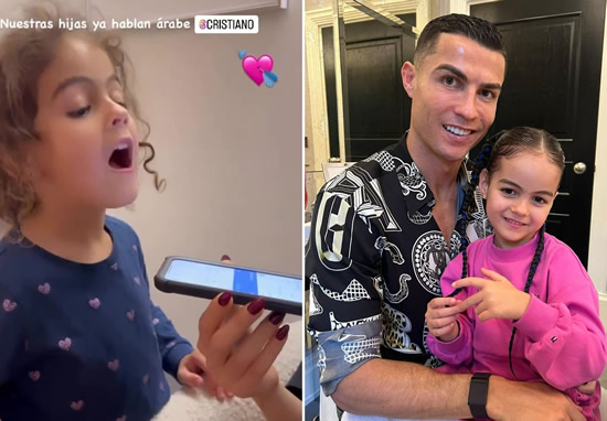 Watch sweet moment ex-Man Utd star Cristiano Ronaldo's daughter learns how to speak Arabic with family in Saudi Arabia